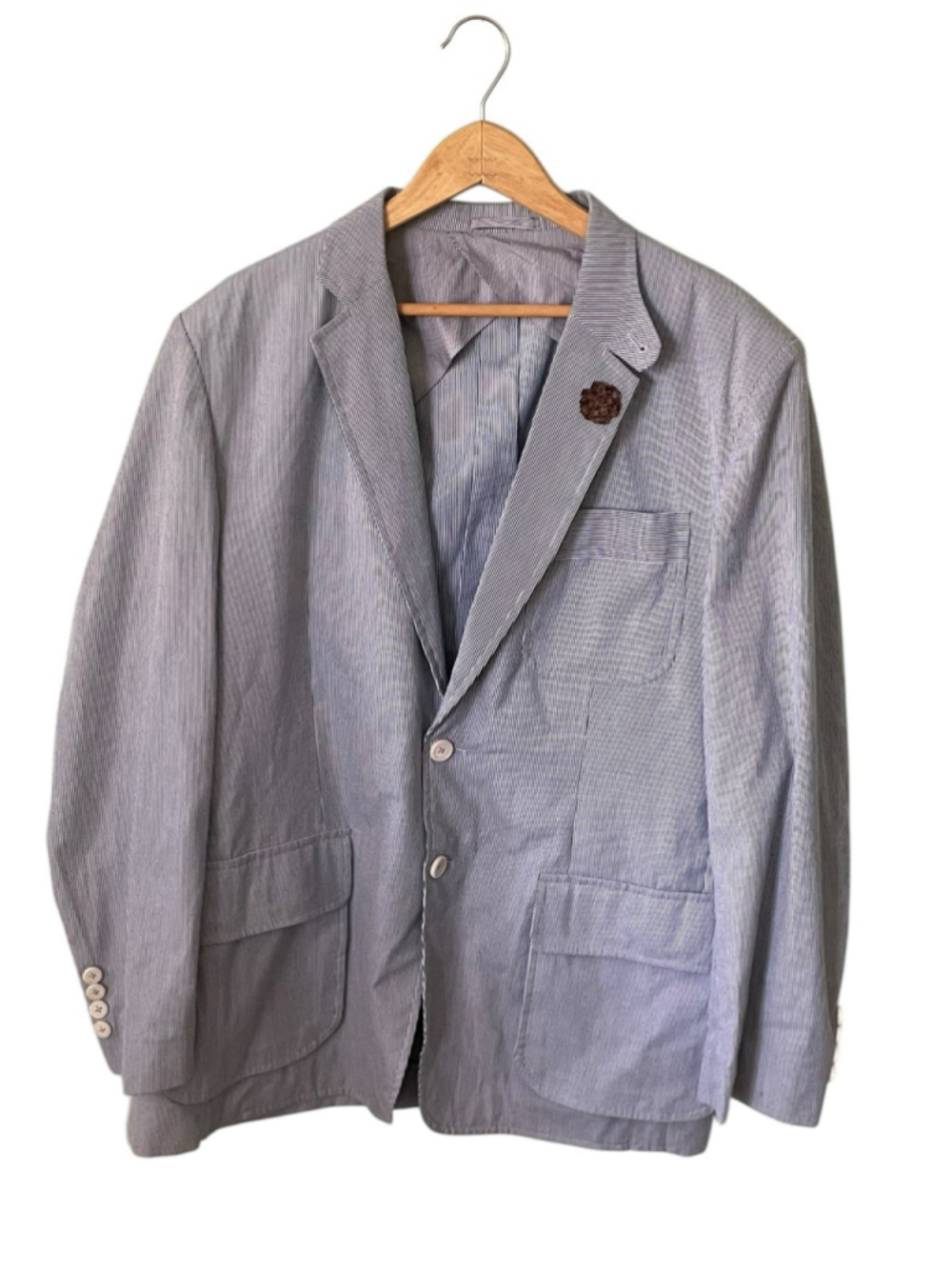 RYE 51 NEW Mens Denim Striped Blazer Sport Coat Size Large